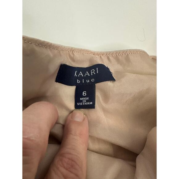 Kaari Blue Faux Suede Tiered Mini Skirt - Size 6 - Picture 5 of 7